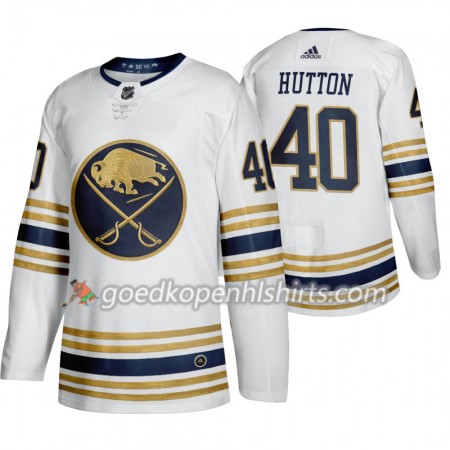Buffalo Sabres Carter Hutton 40 50th Anniversary Adidas 2019-2020 Wit Authentic Shirt - Mannen